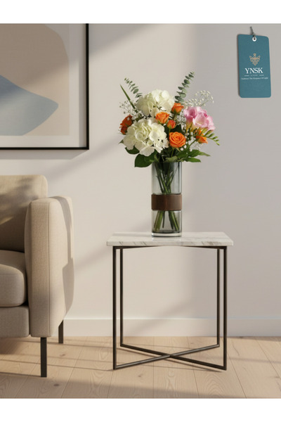 YNSK Luxury | Paulownia | Wooden Glass Decor Desktop Glass Vase - Small Size 25 cm