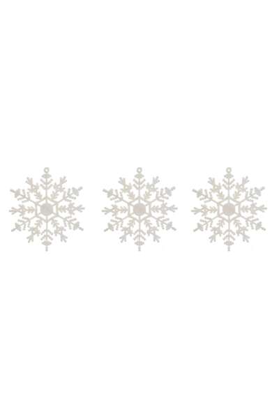 SHOPIENS Decorațiune de Crăciun, fulg de zăpadă, alb, 9,5 x 9,5 cm, set de 3,...