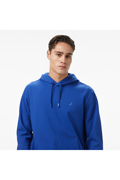 Nautica Men's Blue Classic Fit Hooded Sweatshirt