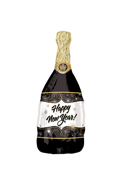 Yusuf Dirik YD Party Supplies Folyo Balon Şampanya Şişesi Happy New Year Bask...