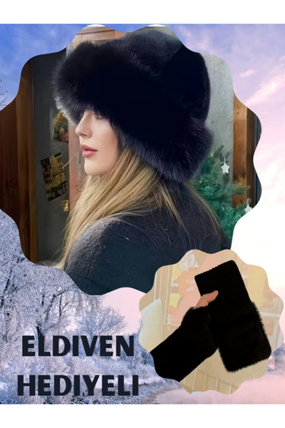 SOSYETEZGAHI Pălărie și mănuși mongole cu cadou, groase, de iarnă, pentru fem...