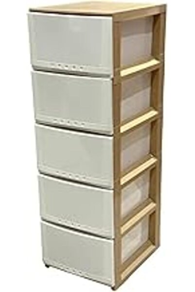 Generic خزانة تخزين بلاستيكية بخمسة أدراج - منظم أدراج خزانة الملابس والألعاب...