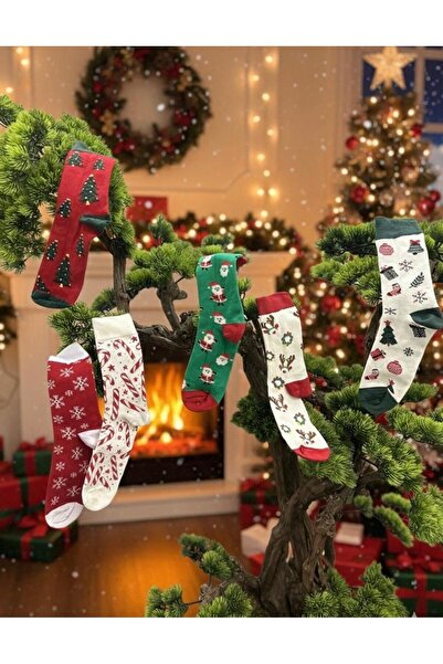 Miamo 6'LI Yılbaşı Christmas Desenli Soketli Çorap Set