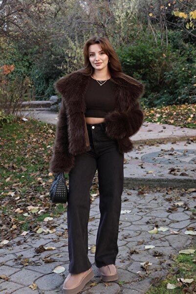 BAŞARAN Aci Brown Straight Leg Jeans