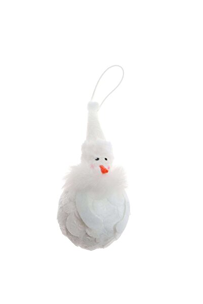 SHOPIENS Christmas decoration, snowman, white, 16 x 8 cm, SYPMQB-1022454