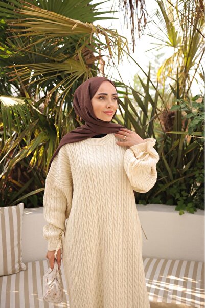 AGD COLLECTİON Extra Oversize Dress with Braided Hair