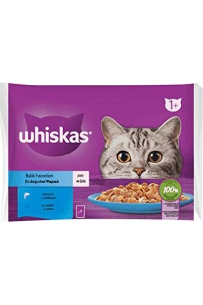 Whiskas Pouch Balık Çeşitleri 4 Lü Kedi Maması 85 gr