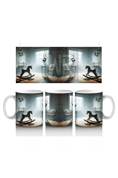 Wisdom Rain كوب مطبوع عليه الهالوين على الطراز القوطي مع شخصية ساحرة تقرأ كتا...