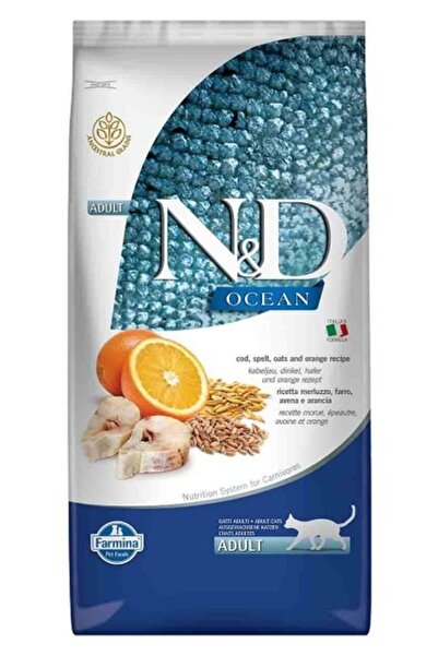 N&D Nd Ocean Düşük Tahıllı Morina Balıklı ve Portakallı Yetişkin Kedi Maması ...