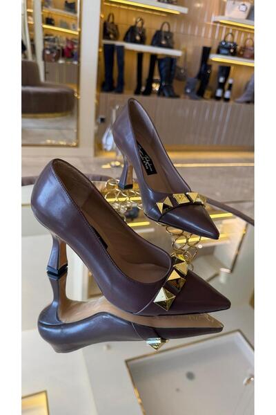 DUYGUSHOESBAG İthal Zımbalı Kısa Topuk Rahat Model Siletto