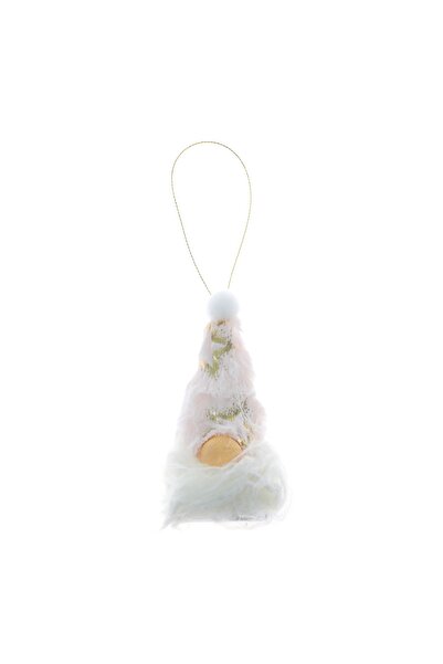 SHOPIENS Christmas decoration, elf, white + gold, 4.5 x 10 cm