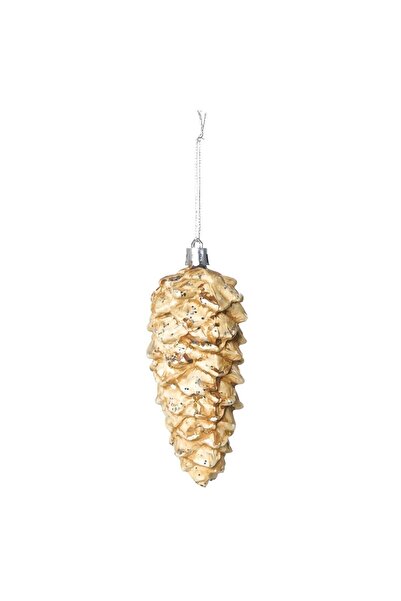 SHOPIENS Christmas decoration, cone-shaped, gold, plastic, 11 cm, D261174