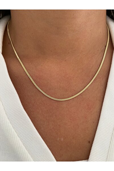 Kashe Accessuar Xuping 14 Ayar Altın Rengi ikili Yılan Zincir Kolye 44cm