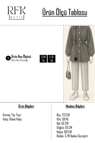 RFK Butik Women's Button Detailed Belted New Season Thai Feather Jacket - Black