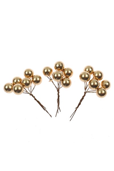 SHOPIENS Christmas decoration, gold, 1.5 cm, 3 pieces, SYHHD-0322027