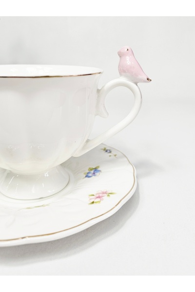 Casalina PinkBirds set with cup and saucer, ceramic, 200 ml