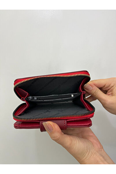 shiny ever Burgundy Red Soft Leather Women's Wallet