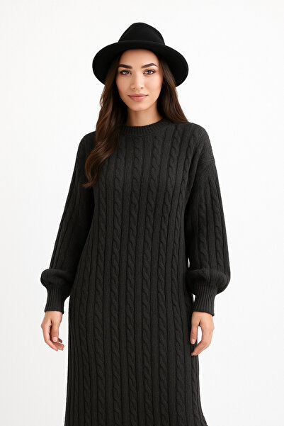 AGD COLLECTİON Extra Oversize Dress with Braided Hair