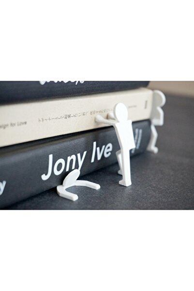 KRONz Kitaplık Aksesuarı Kitap Okuyan Figürlü 4 lü Obje Dekoratif 4 lü Heykel