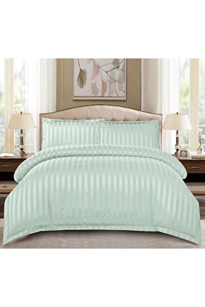 MHR Damask Bed Linen Set, 2-person, 4-piece, Solid, Fitted Sheet 180x200 cm, Duvet Cover 200x230 cm, 2 P