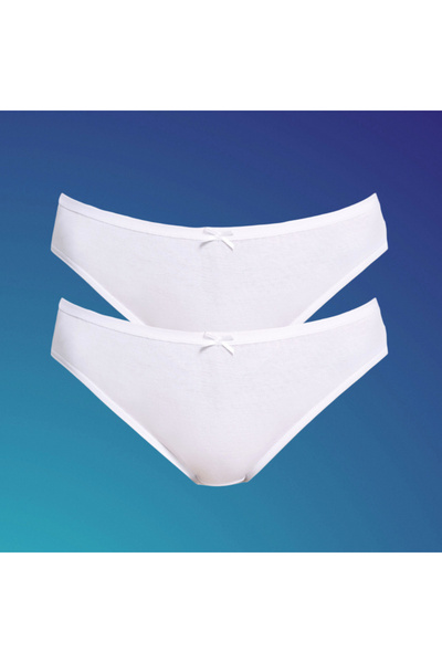 İlke Γυναικείο εσώρουχο μπικίνι από βαμβακερό κορδόνι με φιόγκο - 2 τεμάχια