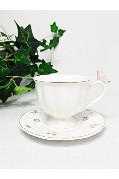 Casalina PinkBirds set with cup and saucer, ceramic, 200 ml