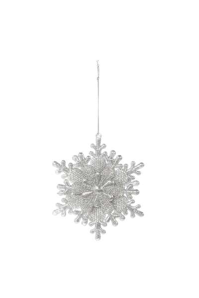 SHOPIENS Коледна украса, снежинка, сребърна, 13 см, SYYKLA-192011