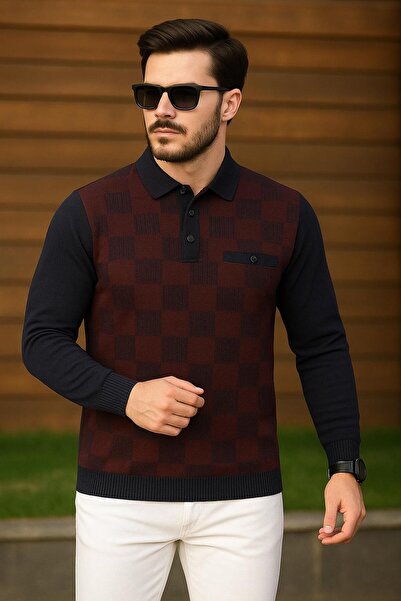 KEMAL EKİNCİ polo yakalı cepli kazak