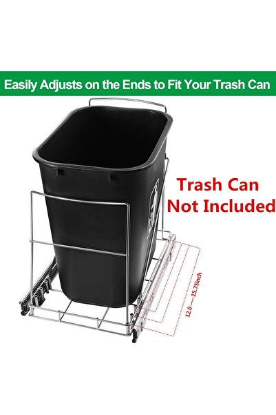 genernic Sliding Pull-Out Adjustable Folding Trash Rack for Under-Cabinet/Sink — Steel Alloy, White