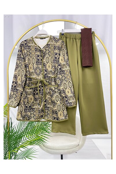 YEDİLALE Ethnic Pattern Jacket Pants Dual Set [Includes Tunic, Belt and Pants]