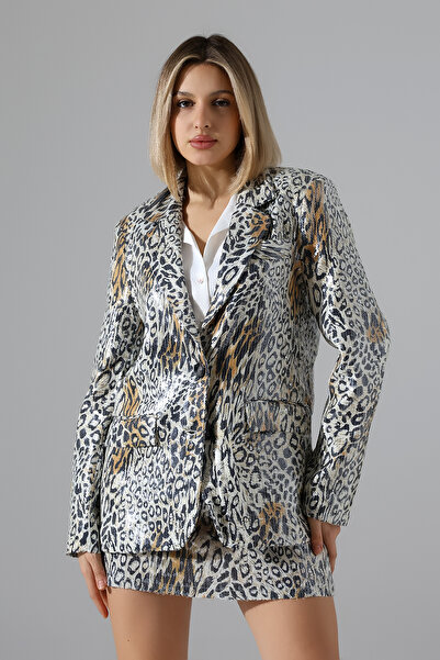 Thil Women's Shoulder Shoulder Pad Layered Stylish Blazer Jacket 2461-Thl