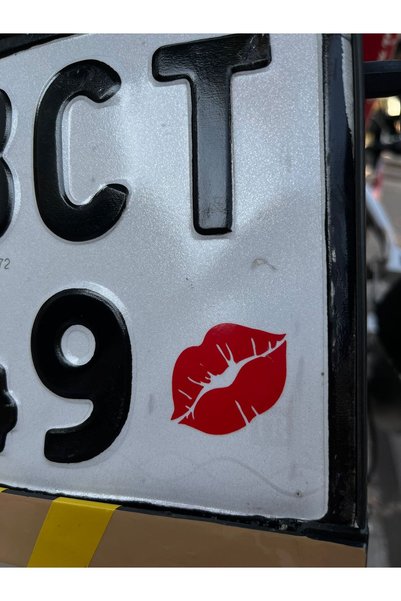 Mavera Stickers (8 Pieces) License Plate Kiss Red Sticker Label 4X2,5Cm for Car-Helmet-Motor