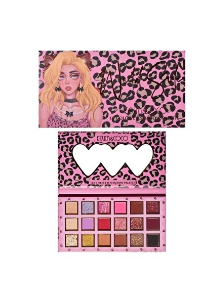 kevin coco Kevin&Coco eyeshadow palette, 18 shades, leopard print