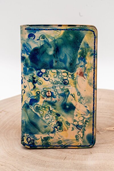 tudorAce Unique wallet for car registration, hand-painted, vegetable-tanned leather