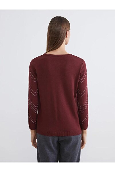 LC Waikiki Crew Neck Patterned Women's Knitwear Sweater (W5)