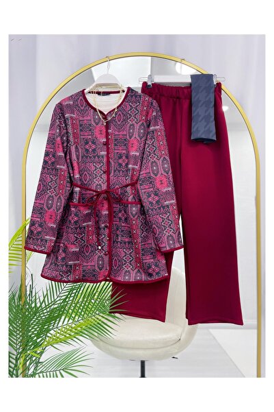YEDİLALE Ethnic Pattern Jacket Pants Dual Set [Includes Tunic, Belt and Pants]