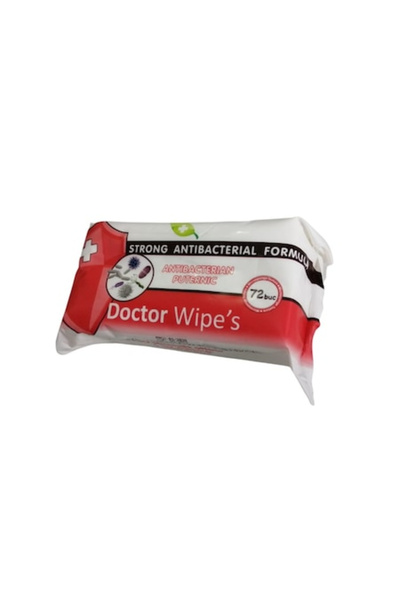 DOCTOR WIPES Servetele antibacteriene pentru maini, Doctor Wipes, 72buc - Aviz Biocid Ministerul Sanatatii