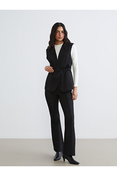 LC Waikiki Black Slim Fit Flared Leg Women's Trousers