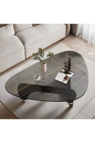 mumtaz sa Transparent Glass Coffee Table 92×65×40 cm Delicate Tea Table with ...