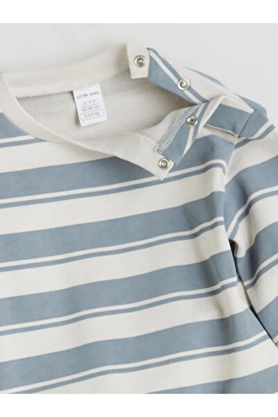 LC Waikiki Crew Neck Striped Baby Boy Sweatshirt and Sweatpants (W5)