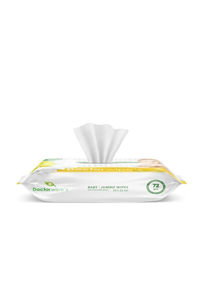 DOCTOR WIPES Servetele umede pentru copii cu capac Doctor Wipe's Jumbo Baby chamomile 72buc