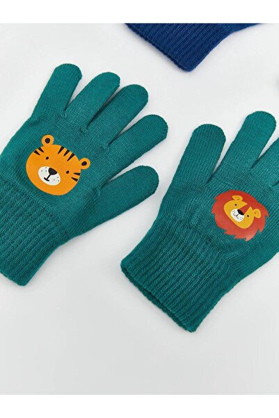 LC Waikiki Dinosaur Printed Boy's Knitwear Gloves (W5)