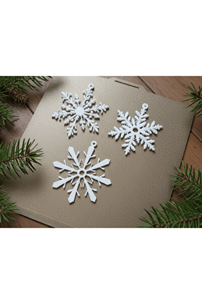 SZD Design Set of 3 Light-Transmitting Snowflake Christmas Tree and Window Ornaments