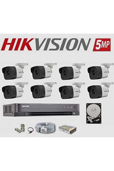 HIKVISION CAMERA İp Kamera güvenlik sistemleri 8 adet 5 MP geçe renkli sitem