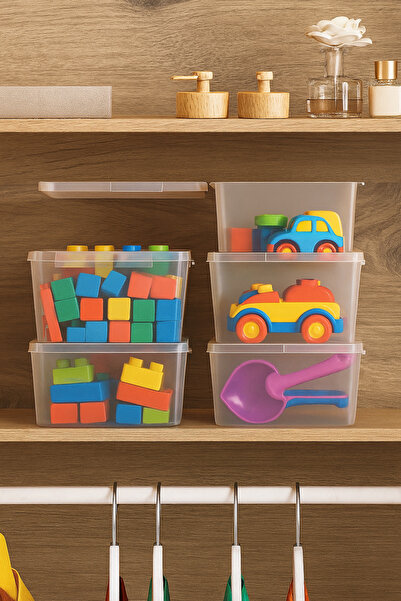 Pufwin Home 3Pcs Toy Storage Box Transparent Plastic