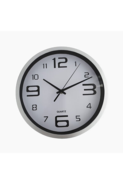 HYVESTO Decorative wall clock HYVESTO®, with QUARTZ, round, white background – 25 cm diameter