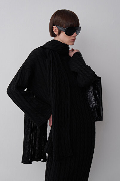 Mathilda Store Siyah Saç Örgü Atkı