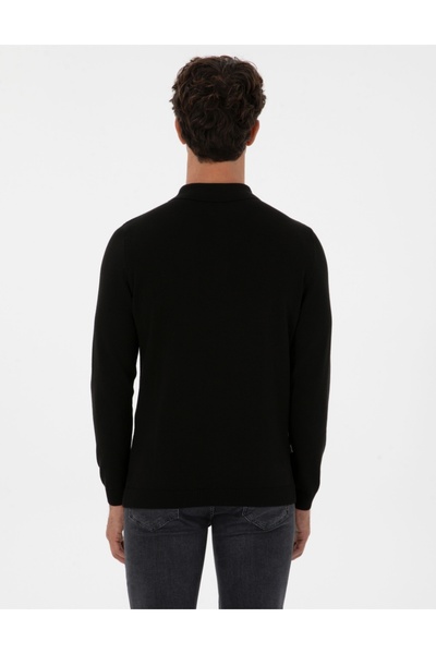 Pierre Cardin Polo Collar Slim Fit Basic Knit Sweater