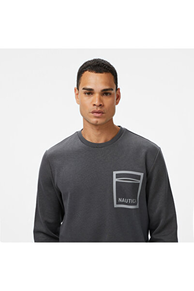 Nautica Ανδρικό φούτερ σε γκρι κλασική εφαρμογή