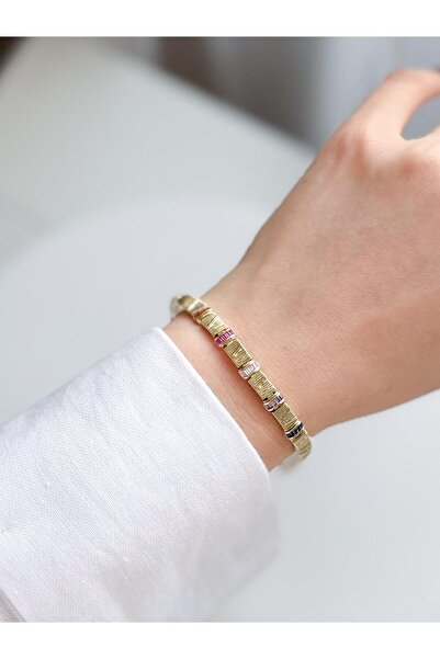 Venus Design Çelik Renkli Taşlı Bileklik